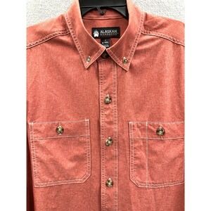 Alaskan Hardgear Shirt Men M Tall Red White Stitching Bush Pilot Outdoor Duluth